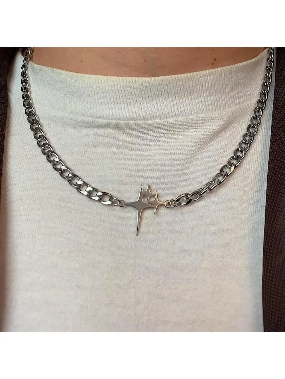 Y2K Stainless Steel Steel Star Necklace